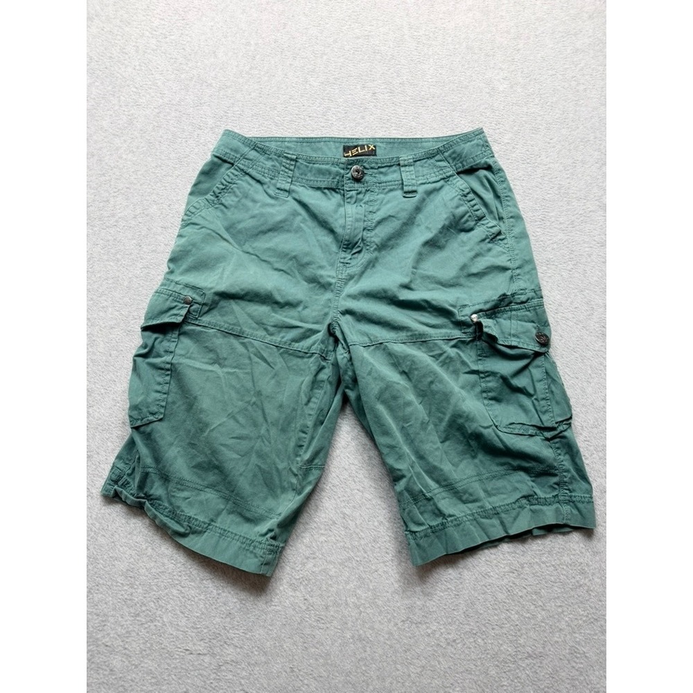 Helix Mens Cargo Shorts Size 30 Teal Green Utility Outdoor Casual RN 73277
